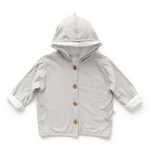 Cardigan bambino con cappuccio "Pure"